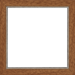 Cadre bois profil plat largeur 2.5cm couleur marron ton bois filet argent - 30x30 Cadre bois profil plat largeur 2.5cm couleur marron ton bois filet argent - 30x30