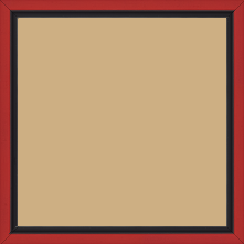 Cadre bois profil plat largeur 1.6cm couleur rouge satiné filet noir en retrait de la face du cadre de 6mm assurant un effet très original - 34x40 Cadre bois profil plat largeur 1.6cm couleur rouge satiné filet noir en retrait de la face du cadre de 6mm assurant un effet très original - 34x40