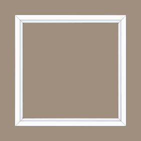 Cadre bois profil plat largeur 1.6cm couleur blanc mat finition pore bouché filet blanc en retrait de la face du cadre de 6mm assurant un effet très original - 25x25 Cadre bois profil plat largeur 1.6cm couleur blanc mat finition pore bouché filet blanc en retrait de la face du cadre de 6mm assurant un effet très original - 25x25