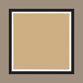 Cadre bois profil plat largeur 1.6cm couleur noir mat finition pore bouché filet blanc en retrait de la face du cadre de 6mm assurant un effet très original - 60x60