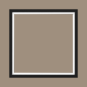 Cadre bois profil plat largeur 1.6cm couleur noir mat finition pore bouché filet blanc en retrait de la face du cadre de 6mm assurant un effet très original - 40x50 Cadre bois profil plat largeur 1.6cm couleur noir mat finition pore bouché filet blanc en retrait de la face du cadre de 6mm assurant un effet très original - 40x50