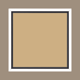 Cadre bois profil plat largeur 1.6cm couleur blanc mat finition pore bouché filet noir en retrait de la face du cadre de 6mm assurant un effet très original - 34x40 Cadre bois profil plat largeur 1.6cm couleur blanc mat finition pore bouché filet noir en retrait de la face du cadre de 6mm assurant un effet très original - 34x40