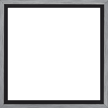 Cadre bois profil plat largeur 1.6cm couleur argent contemporain filet noir en retrait de la face du cadre de 6mm assurant un effet très original - 34x46 Cadre bois profil plat largeur 1.6cm couleur argent contemporain filet noir en retrait de la face du cadre de 6mm assurant un effet très original - 34x46