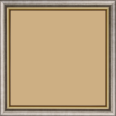 Cadre bois profil arrondi largeur 2.1cm  couleur plomb filet or - 40x50 Cadre bois profil arrondi largeur 2.1cm  couleur plomb filet or - 40x50