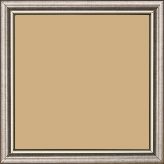 Cadre bois profil arrondi largeur 2.1cm  couleur plomb filet argent chaud - 40x40