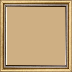 Cadre bois profil arrondi largeur 2.1cm  couleur or filet plomb - 60x60 Cadre bois profil arrondi largeur 2.1cm  couleur or filet plomb - 60x60