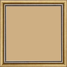 Cadre bois profil arrondi largeur 2.1cm  couleur or filet plomb