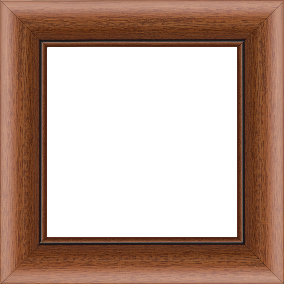 Cadre bois profil arrondi largeur 4.7cm couleur marron ton bois satiné rehaussé d'un filet noir - 61x46