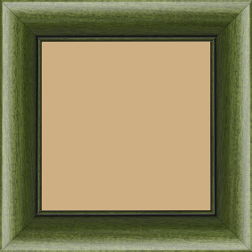 Cadre bois profil arrondi largeur 4.7cm couleur vert sapin satiné rehaussé d'un filet noir - 60x80