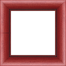 Cadre bois profil arrondi largeur 4.7cm couleur rouge cerise satiné rehaussé d'un filet noir - 50x75