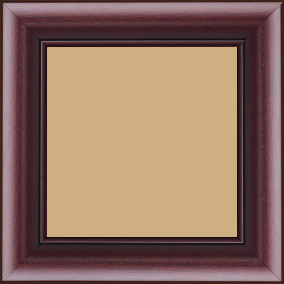 Cadre bois profil arrondi largeur 4.7cm couleur bordeaux lie de vin satiné rehaussé d'un filet noir - 70x100