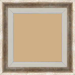 Cadre bois profil bombé largeur 3.5cm champagne craquelé + bois profil plat marie louise largeur 2.5cm couleur crème filet argent. (largeur totale du cadre 5.3cm) - 20x30 Cadre bois profil bombé largeur 3.5cm champagne craquelé + bois profil plat marie louise largeur 2.5cm couleur crème filet argent. (largeur totale du cadre 5.3cm) - 20x30