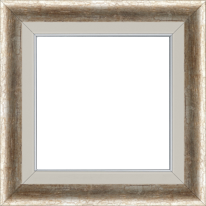 Cadre bois profil bombé largeur 3.5cm champagne craquelé + bois profil plat marie louise largeur 2.5cm couleur crème filet argent. (largeur totale du cadre 5.3cm) - 70x90 Cadre bois profil bombé largeur 3.5cm champagne craquelé + bois profil plat marie louise largeur 2.5cm couleur crème filet argent. (largeur totale du cadre 5.3cm) - 70x90