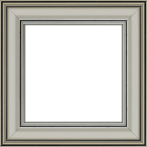 Cadre bois profil bombé largeur 5cm couleur argent chaud filet noir - 60x60