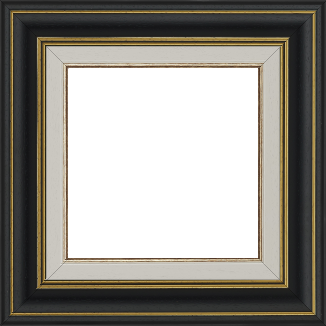 Cadre bois profil bombé largeur 5cm couleur noir filet or + bois profil plat marie louise largeur 2.5cm couleur crème filet or (largeur totale du cadre 6.8cm ) - 116x73 Cadre bois profil bombé largeur 5cm couleur noir filet or + bois profil plat marie louise largeur 2.5cm couleur crème filet or (largeur totale du cadre 6.8cm ) - 116x73