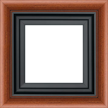 Caisse bois profil arrondi largeur 4.7cm couleur marron ton bois satiné rehaussé d'un filet noir + bois caisse américaine profil escalier largeur 4.4cm noir mat   (spécialement conçu pour les châssis d'une épaisseur jusqu’à 2.5cm ) largeur total du cadre : 8.3cm - 59.4x84.1