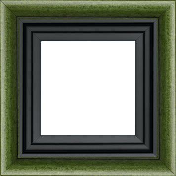 Caisse bois profil arrondi largeur 4.7cm couleur vert sapin satiné rehaussé d'un filet noir + bois caisse américaine profil escalier largeur 4.4cm noir mat   (spécialement conçu pour les châssis d'une épaisseur jusqu’à 2.5cm ) largeur total du cadre : 8.3cm - 55x46