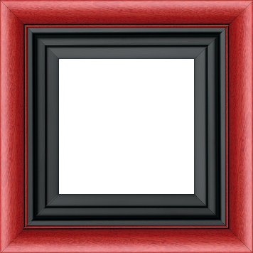 Caisse bois profil arrondi largeur 4.7cm couleur rouge cerise satiné rehaussé d'un filet noir + bois caisse américaine profil escalier largeur 4.4cm noir mat   (spécialement conçu pour les châssis d'une épaisseur jusqu’à 2.5cm ) largeur total du cadre : 8.3cm - 100x100