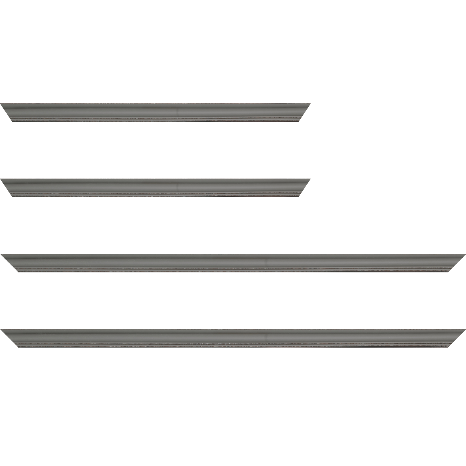 Baguette bois profil doucine inversée largeur 2.3cm gris satiné bord ressuyé