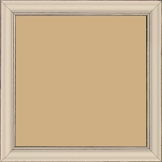 Cadre bois profil doucine inversée largeur 2.3cm crème satiné bord ressuyé - 40x50 Cadre bois profil doucine inversée largeur 2.3cm crème satiné bord ressuyé - 40x50