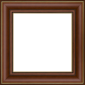 Cadre bois profil doucine inversée largeur 4.4cm  marron rustique filet or - 60x60 Cadre bois profil doucine inversée largeur 4.4cm  marron rustique filet or - 60x60