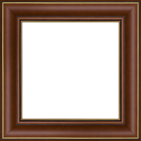 Cadre bois profil doucine inversée largeur 4.4cm  marron rustique filet or - 30x60 Cadre bois profil doucine inversée largeur 4.4cm  marron rustique filet or - 30x60
