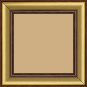 Cadre bois profil doucine inversée largeur 4.4cm marron rustique gorge or - 25x60 Cadre bois profil doucine inversée largeur 4.4cm marron rustique gorge or - 25x60