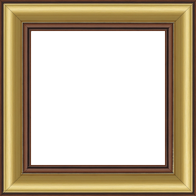 Cadre bois profil doucine inversée largeur 4.4cm marron rustique gorge or - 70x70 Cadre bois profil doucine inversée largeur 4.4cm marron rustique gorge or - 70x70
