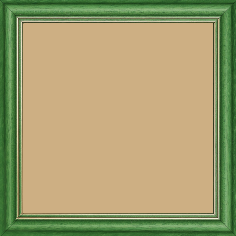 Cadre bois profil doucine inversée largeur 2.3cm vert satiné double filet or - 40x40 Cadre bois profil doucine inversée largeur 2.3cm vert satiné double filet or - 40x40