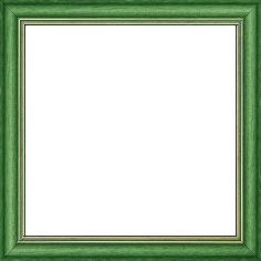 Cadre bois profil doucine inversée largeur 2.3cm vert satiné double filet or - 70x70 Cadre bois profil doucine inversée largeur 2.3cm vert satiné double filet or - 70x70