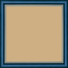 Cadre bois profil doucine inversée largeur 2.3cm bleu tropical satiné double filet or