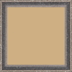 Cadre bois profil incurvé largeur 2.4cm argent antique gorge gris noirci vieilli filet perle argent - 42x59.4 Cadre bois profil incurvé largeur 2.4cm argent antique gorge gris noirci vieilli filet perle argent - 42x59.4