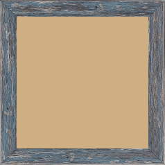 Cadre bois profil arrondi en pente plongeant largeur 2.4cm couleur bleu pétrole finition veinée, reflet argenté - 40x40