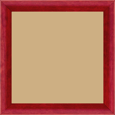 Cadre bois profil arrondi en pente plongeant largeur 2.4cm couleur rouge finition vernis brillant,veine du bois  apparent (pin) , - 70x70