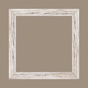 Cadre bois profil arrondi en pente plongeant largeur 2.4cm couleur blanchie frotté effet nature - 15x21