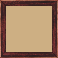 Cadre bois profil arrondi en pente plongeant largeur 2.4cm couleur bordeaux effet ressuyé, angle du cadre extérieur filet naturel - 60x60