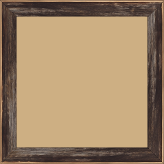 Cadre bois profil arrondi en pente plongeant largeur 2.4cm couleur noir ébène effet ressuyé, angle du cadre extérieur filet naturel - 15x21