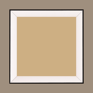 Cadre bois profil arrondi en pente plongeant largeur 2.4cm couleur crème satiné,veine du bois  apparent (pin) , angle du cadre extérieur filet noir - 21x29.7
