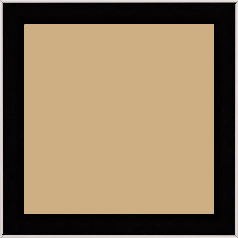 Cadre bois profil arrondi en pente plongeant largeur 2.4cm couleur noir satiné,veine du bois  apparent (pin) , angle du cadre extérieur filet argent chromé