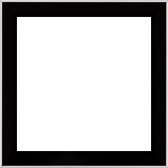 Cadre bois profil arrondi en pente plongeant largeur 2.4cm couleur noir satiné,veine du bois  apparent (pin) , angle du cadre extérieur filet argent chromé - 70x70 Cadre bois profil arrondi en pente plongeant largeur 2.4cm couleur noir satiné,veine du bois  apparent (pin) , angle du cadre extérieur filet argent chromé - 70x70