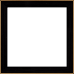Cadre bois profil arrondi en pente plongeant largeur 2.4cm couleur noir satiné,veine du bois  apparent (pin) , angle du cadre extérieur filet or chromé - 61x46