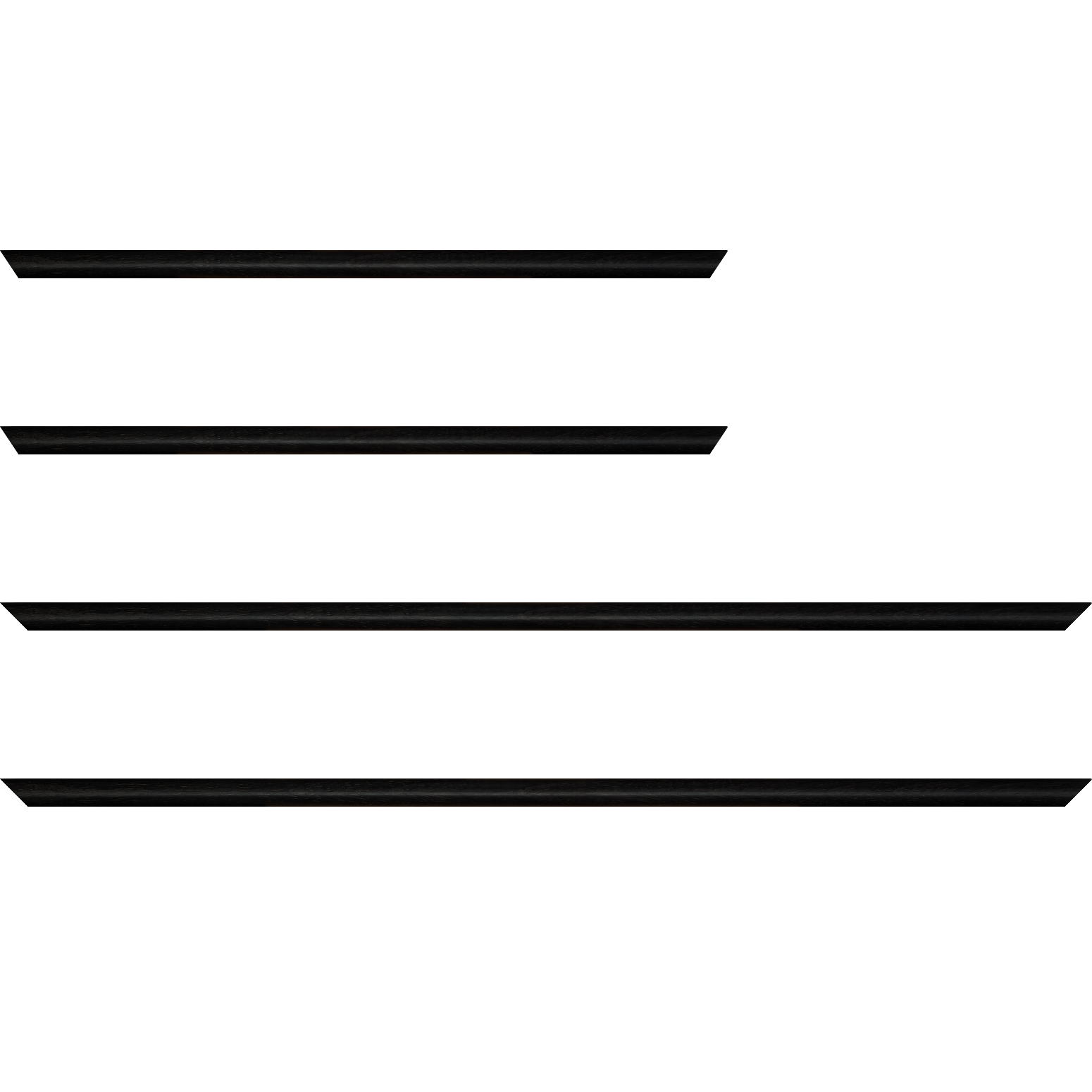 Baguette bois profil demi rond largeur 1.5cm couleur noir anthracite