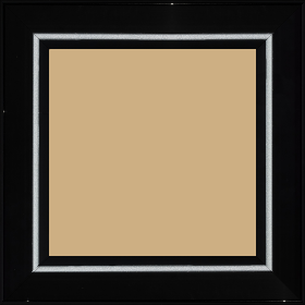 Cadre bois profil pente largeur 4.5cm de couleur noir mat filet argent - 50x70