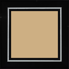 Cadre bois profil pente largeur 4.5cm de couleur noir mat filet argent - 70x100 Cadre bois profil pente largeur 4.5cm de couleur noir mat filet argent - 70x100