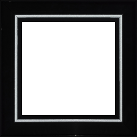 Cadre bois profil pente largeur 4.5cm de couleur noir mat filet argent - 40x50 Cadre bois profil pente largeur 4.5cm de couleur noir mat filet argent - 40x50