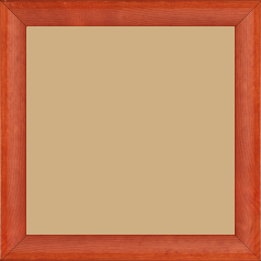 Cadre bois profil arrondi en pente plongeant largeur 2.4cm couleur orange finition vernis brillant,veine du bois  apparent (pin) ,