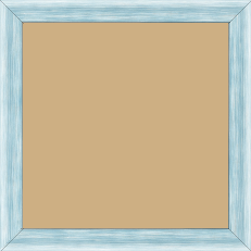 Cadre bois profil incurvé largeur 2.1cm couleur bleu effet blanchi - 60x60