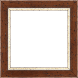 Cadre bois profil arrondi largeur 3.5cm marron satiné classique filet or - 116x73 Cadre bois profil arrondi largeur 3.5cm marron satiné classique filet or - 116x73